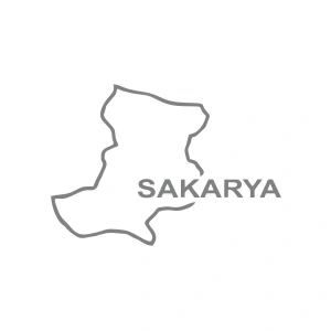 Sakarya Harita Araba Sticker 17x17 Cm Gri