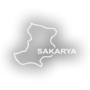 Sakarya Harita Araba Sticker 17x17 Cm Beyaz
