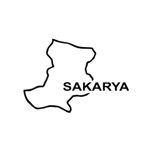 Sakarya Harita Araba Sticker 17x17 Cm Siyah