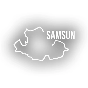 Samsun Harita Araba Sticker 17x17 Cm Beyaz