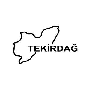 Tekirdağ Harita Araba Sticker 17x17 Cm Siyah