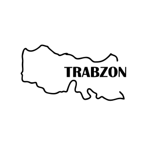 Trabzon Harita Araba Sticker 17x17 Cm Siyah
