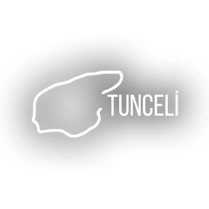 Tunceli Harita Araba Sticker 17x17 Cm Beyaz