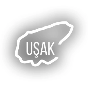 Uşak Harita Araba Sticker 17x17 Cm Beyaz