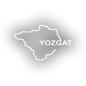 Yozgat Harita Araba Sticker 17x17 Cm Beyaz