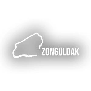 Zonguldak Harita Araba Sticker 17x17 Cm Beyaz