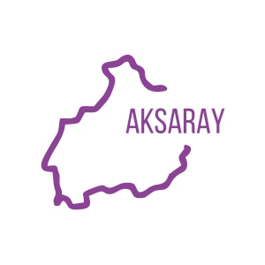 Aksaray Harita Araba Sticker 17x17 Cm Mor