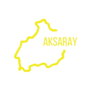 Aksaray Harita Araba Sticker 17x17 Cm Sarı
