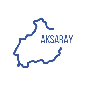 Aksaray Harita Araba Sticker 17x17 Cm Mavi