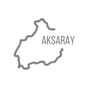 Aksaray Harita Araba Sticker 17x17 Cm Gri