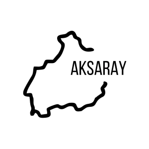 Aksaray Harita Araba Sticker 17x17 Cm Siyah