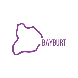 Bayburt Harita Araba Sticker 17x17 Cm Mor