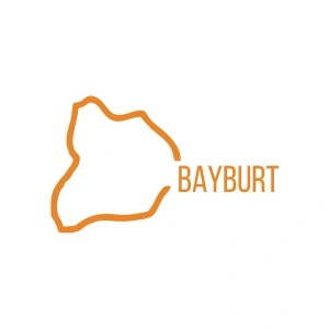 Bayburt Harita Araba Sticker 17x17 Cm Turuncu