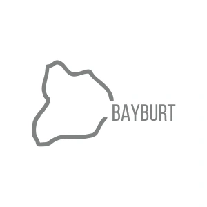Bayburt Harita Araba Sticker 17x17 Cm Gri