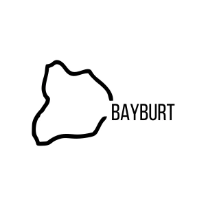 Bayburt Harita Araba Sticker 17x17 Cm Siyah