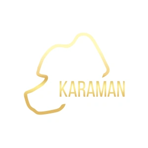 Karaman Harita Araba Sticker 17x17 Cm Gold