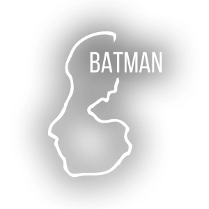 Batman Harita Araba Sticker 17x17 Cm Beyaz