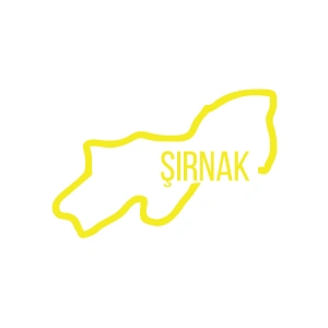 Şırnak Harita Araba Sticker 17x17 Cm Sarı