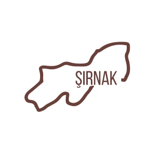 Şırnak Harita Araba Sticker 17x17 Cm Kahverengi