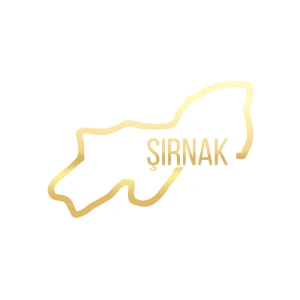 Şırnak Harita Araba Sticker 17x17 Cm Gold