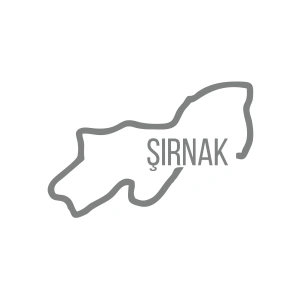 Şırnak Harita Araba Sticker 17x17 Cm Gri