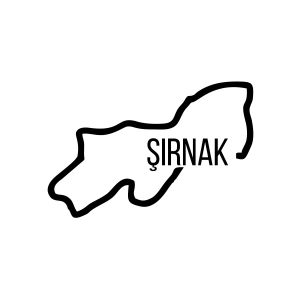 Şırnak Harita Araba Sticker 17x17 Cm Siyah