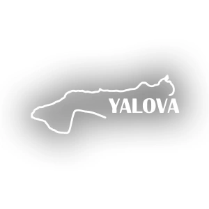 Yalova Harita Araba Sticker 17x17 Cm Beyaz