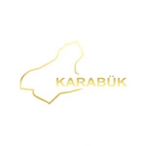 Karabük Harita Araba Sticker 17x17 Cm Gold