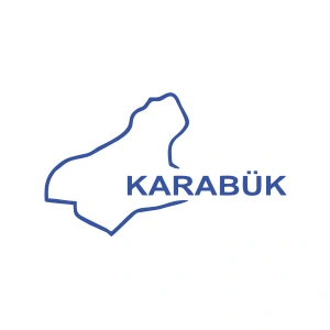 Karabük Harita Araba Sticker 17x17 Cm Mavi
