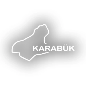 Karabük Harita Araba Sticker 17x17 Cm Beyaz