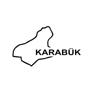 Karabük Harita Araba Sticker 17x17 Cm Siyah