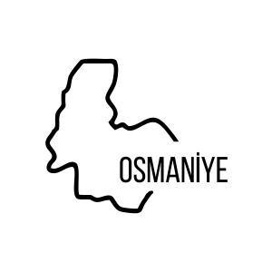 Osmaniye Harita Araba Sticker 17x17 Cm Siyah