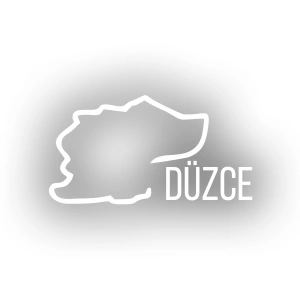 Düzce Harita Araba Sticker 17x17 Cm Beyaz