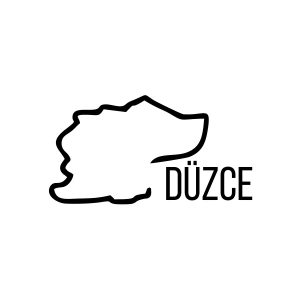 Düzce Harita Araba Sticker 17x17 Cm Siyah