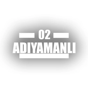 02 Adıyamanlı Araba Sticker 17x17 Cm Beyaz