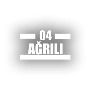 04 Ağrılı Araba Sticker 17x17 Cm Beyaz