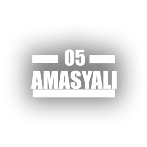 05 Amasyalı Araba Sticker 17x17 Cm Beyaz