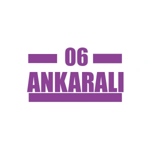 06 Ankaralı Araba Sticker 17x17 Cm Mor