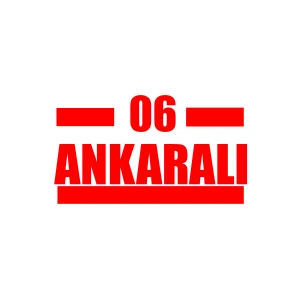 06 Ankaralı Araba Sticker 17x17 Cm Kırmızı