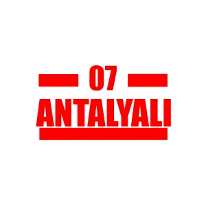 07 Antalyalı Araba Sticker 17x17 Cm Kırmızı