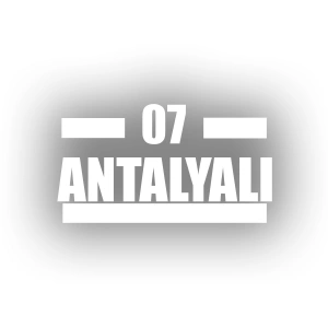 07 Antalyalı Araba Sticker 17x17 Cm Beyaz