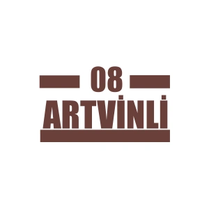 08 Artvinli Araba Sticker 17x17 Cm Kahverengi