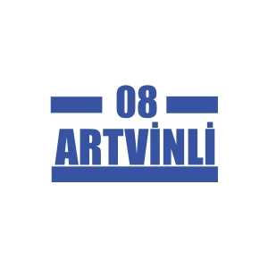 08 Artvinli Araba Sticker 17x17 Cm Mavi
