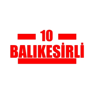 10 Balıkesirli Araba Sticker 17x17 Cm Kırmızı