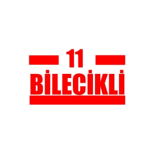 11 Bilecikli Araba Sticker 17x17 Cm Kırmızı