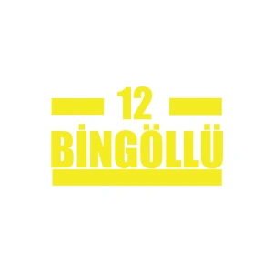 12 Bingöllü Araba Sticker 17x17 Cm Sarı