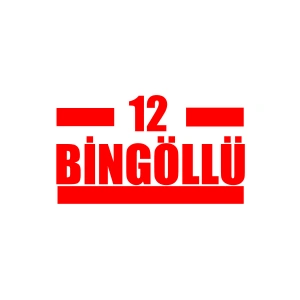 12 Bingöllü Araba Sticker 17x17 Cm Kırmızı