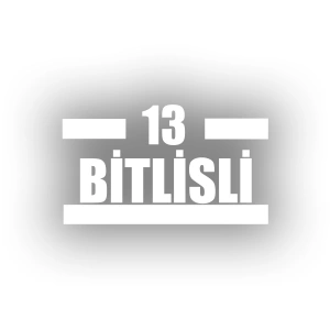 13 Bitlisli Araba Sticker 17x17 Cm Beyaz