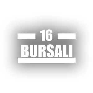 16 Bursalı Araba Sticker 17x17 Cm Beyaz
