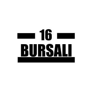 16 Bursalı Araba Sticker 17x17 Cm Siyah